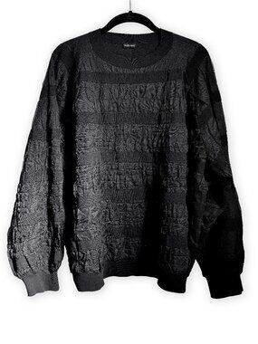 Rachel Comey Black Oversized Textured Mixed-Media Knit Sweater